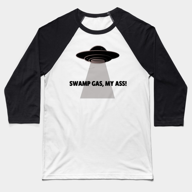 Swamp Gas Baseball T-Shirt by vhsisntdead